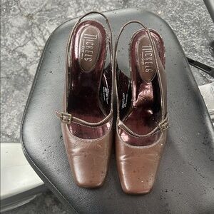 Nickels Soft Brown Slingback Heels